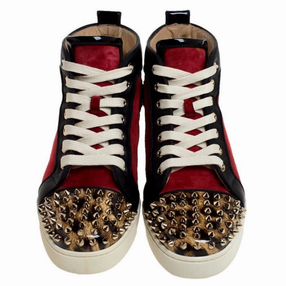 Christian Louboutin Red Cheetah Sneakers